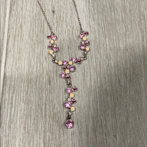 Beautiful Lia Sophia Pink Rhinestone Necklace - Picture 4 of 5